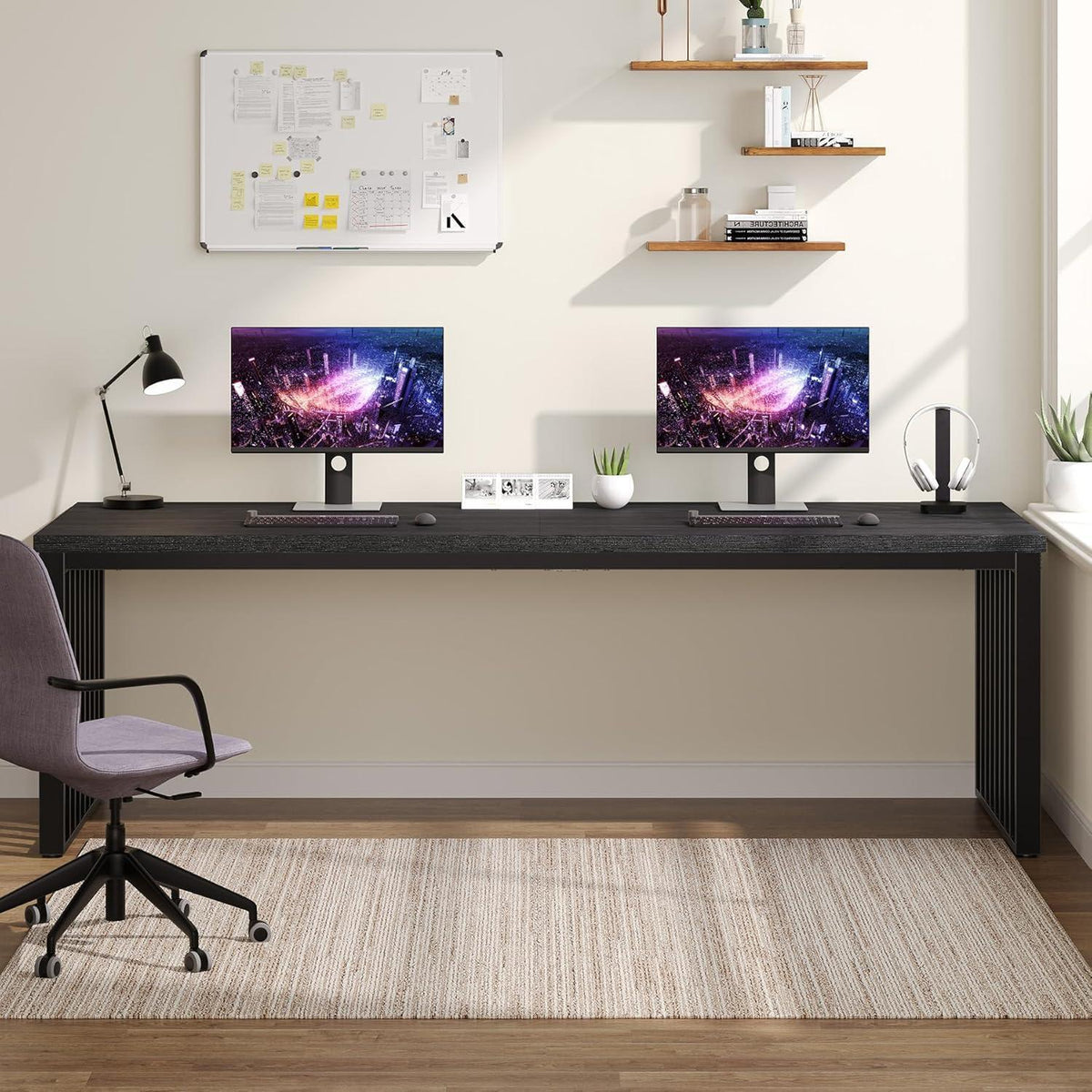 Großer Schreibtisch 180cm – Home Office PC Tisch mit Metallgestell