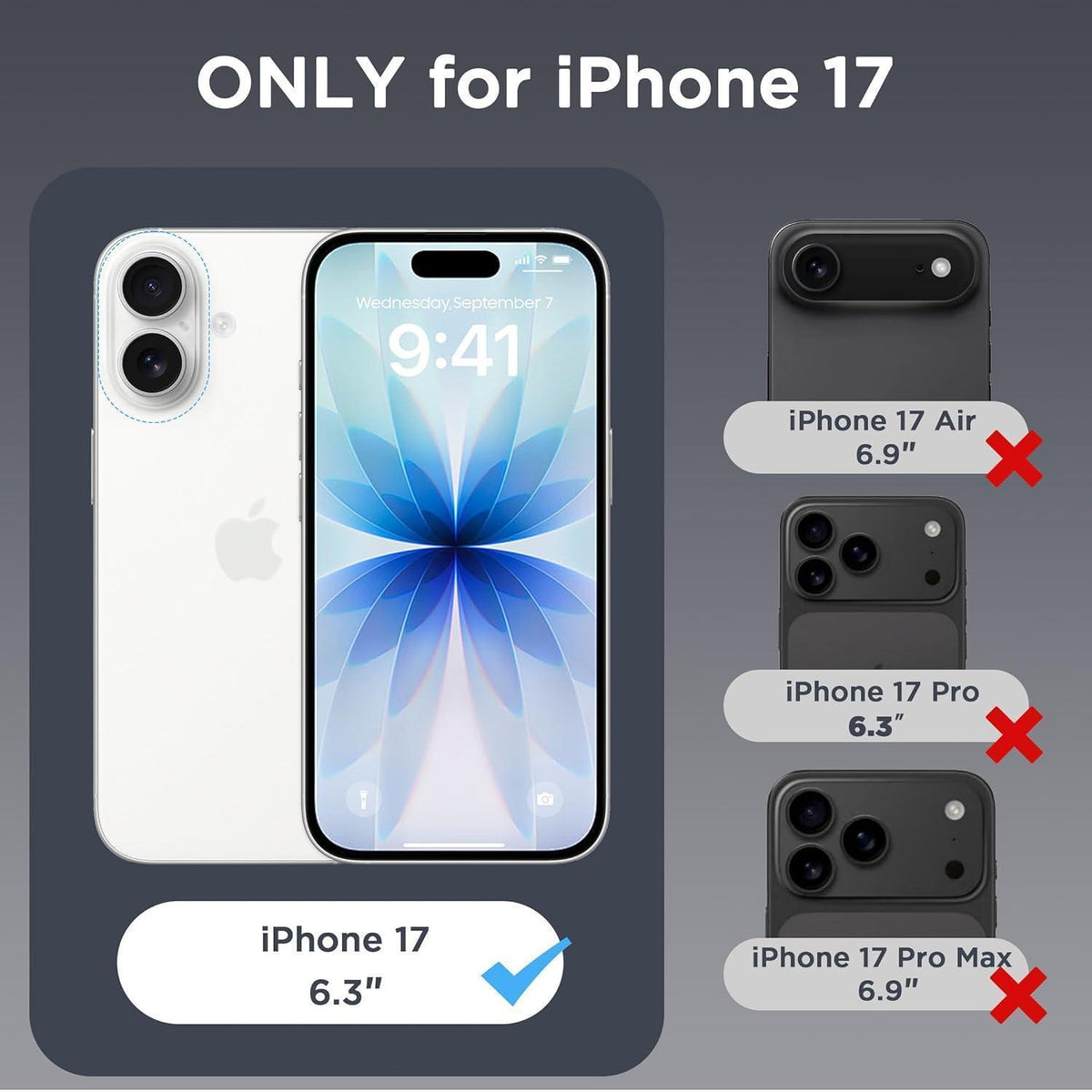 iPhone 17 Hülle mit MagSafe, Kameraschutz, matt transluzent