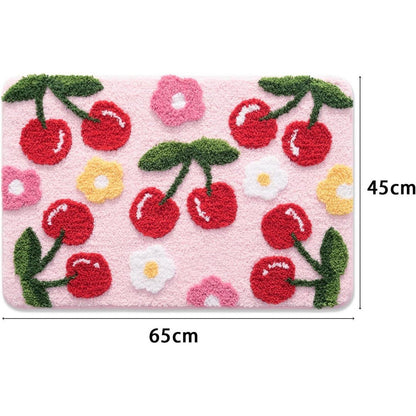 Rosa Badematte Kirsche - Rutschfest & Saugfähig 45x65 cm