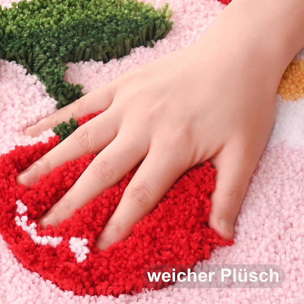 Rosa Badematte Kirsche - Rutschfest & Saugfähig 45x65 cm