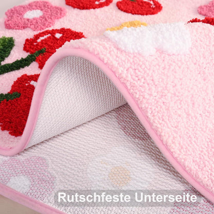 Rosa Badematte Kirsche - Rutschfest & Saugfähig 45x65 cm