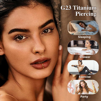 Fake Nasenring Titan 3er Set 18G 6-10mm Schwarz Gold Silber