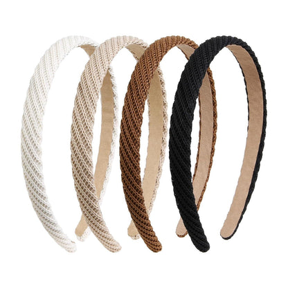 DRESHOW Haarreifen 4er Pack Geflochten Gestrickt Einfarbig Damen Mädchen