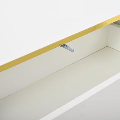 TV Lowboard 200cm mit 3 Schubladen – Weiß Hochglanz