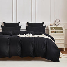 Mako Satin Bettwäsche Set 200x220cm Schwarz 3tlg.