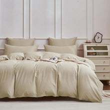 Mako Satin Bettwäsche Set 200x220cm Braun Khaki 3tlg.