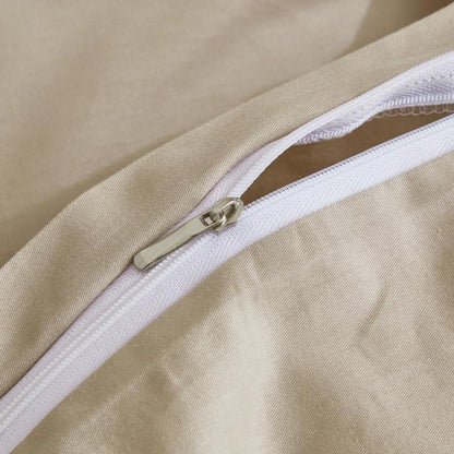 Mako Satin Bettwäsche Set 200x220cm Braun Khaki 3tlg.