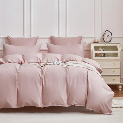 Mako Satin Bettwäsche Set Rosa 135x200cm - 4tlg. Baumwolle
