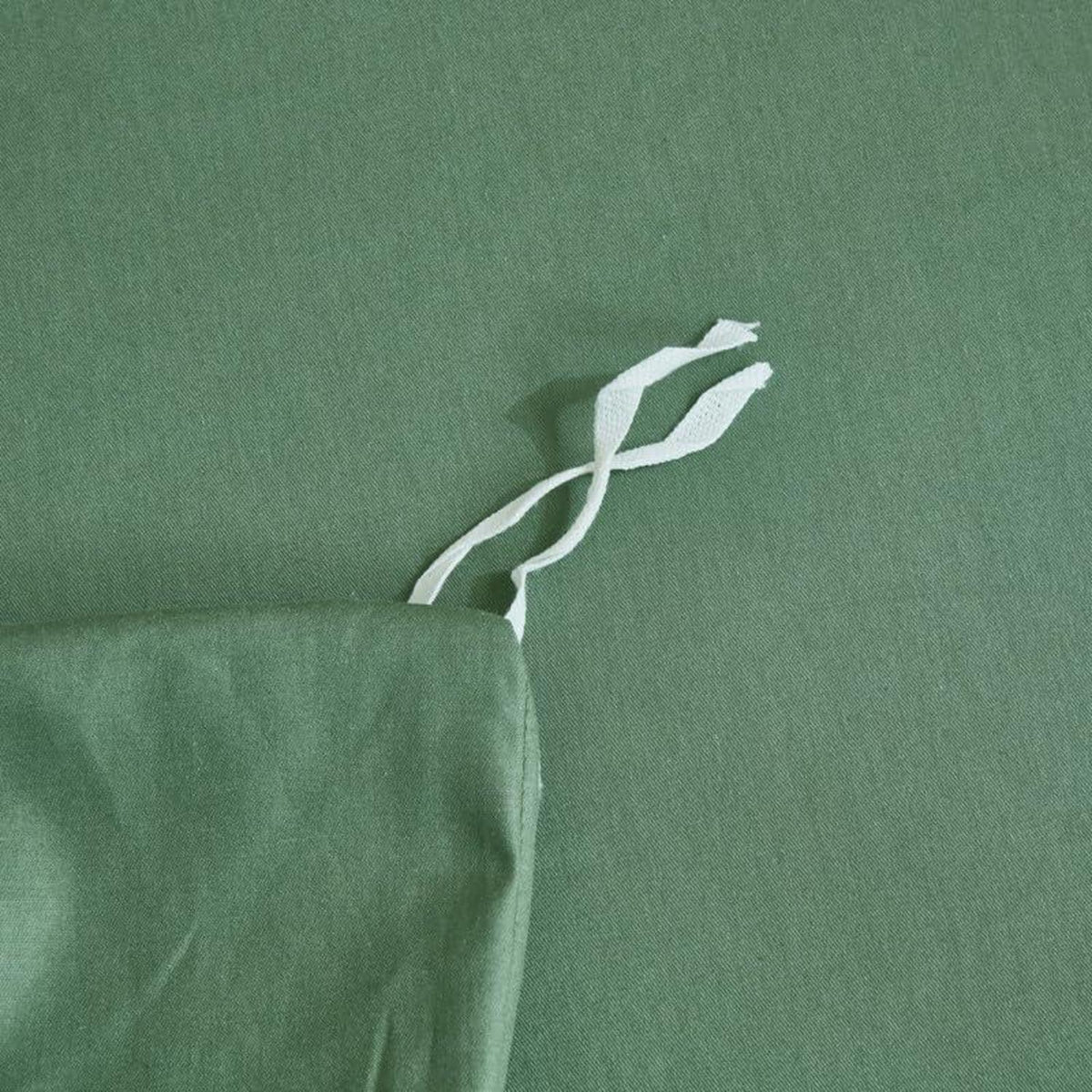 Mako Satin Bettwäsche Set 135x200cm Grün Salbeigrün 4tlg.
