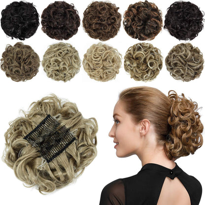 Gelocktes Chignon Haarteil – Synthetischer Dutt für Hochsteckfrisur
