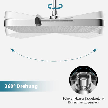 Quadratischer Einbauduschkopf 13 Zoll mit 5 Modi