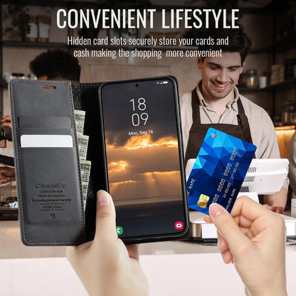 Handyhülle Klapphülle mit Kartenfach & RFID für Samsung S24 5G Schwarz in Lederoptik
