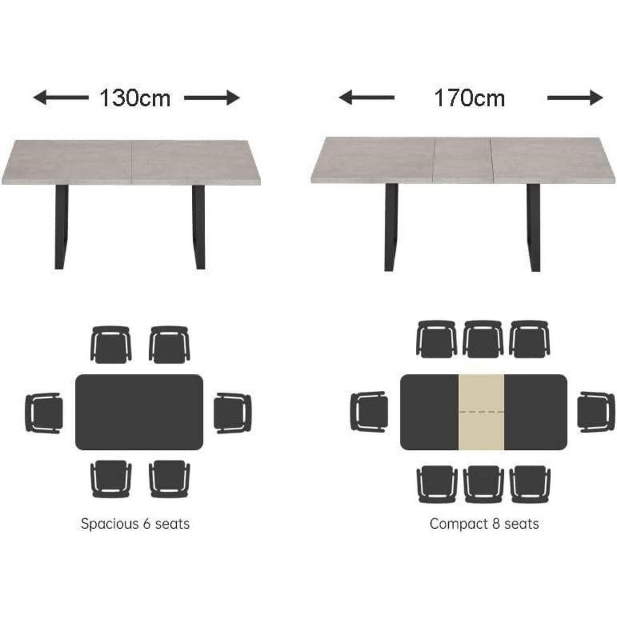 Ausziehbarer Esstisch mit 4 Stühlen – Modernes Esszimmer Set