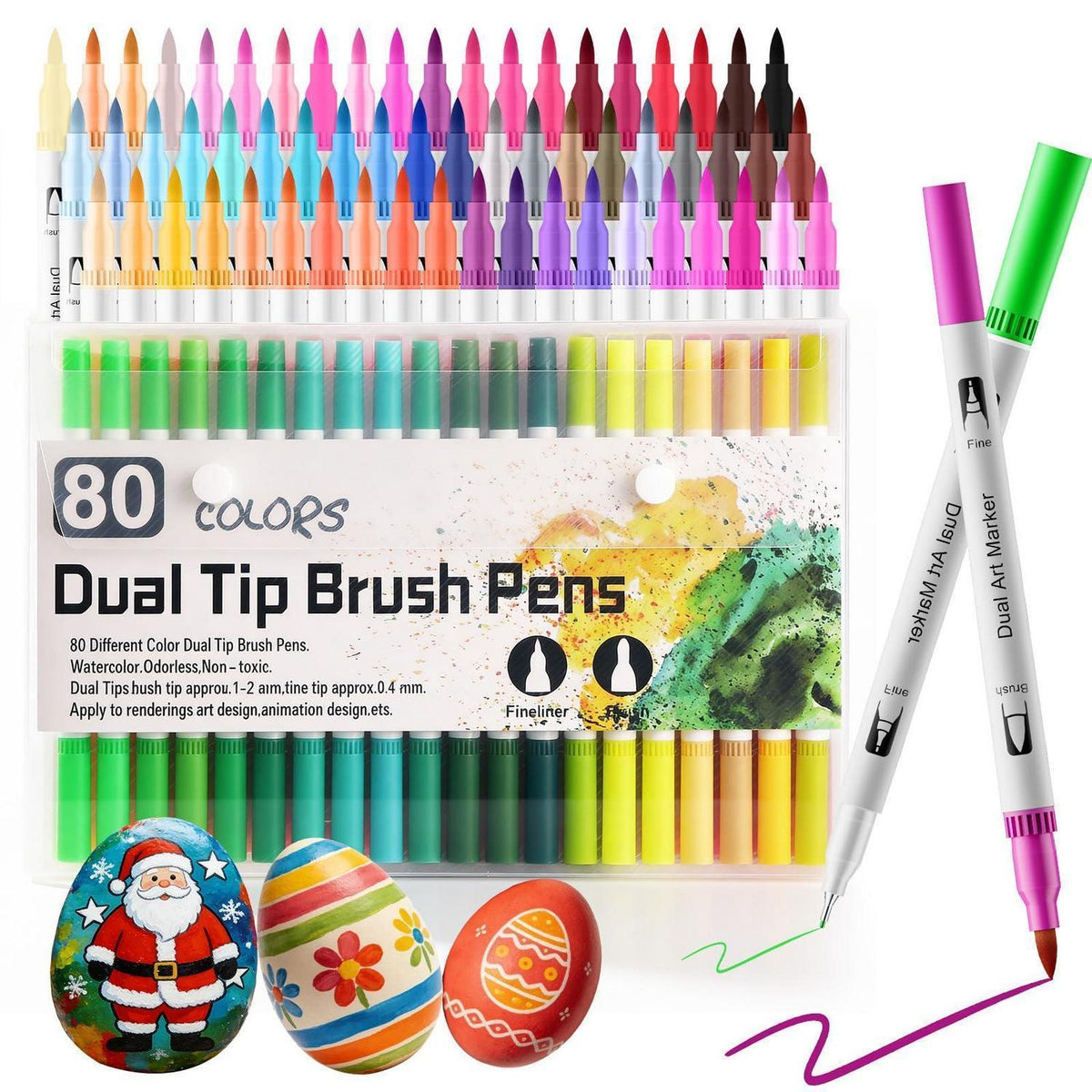 80er Acrylstifte Set mit Pinsel & Feinsptz – Wasserfarben Marker