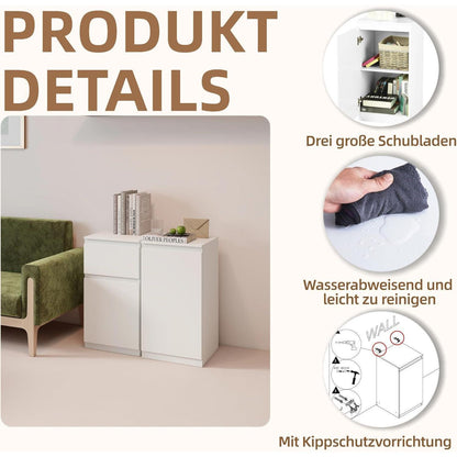2er-Set Kommoden Weiß – Schlafzimmer, Büro & Flur
