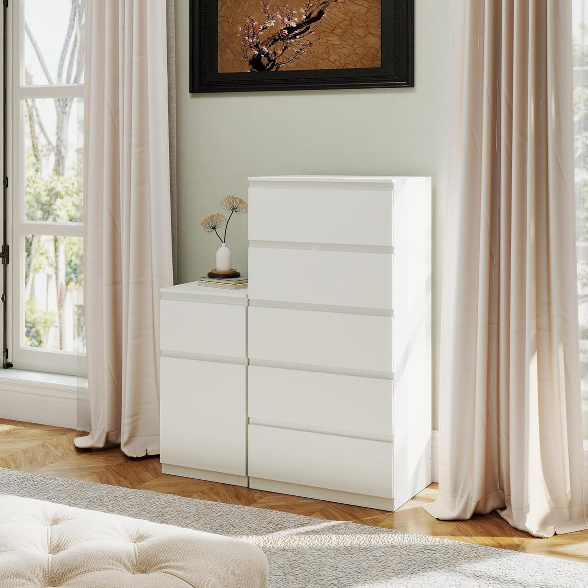 2er-Set Kommoden Weiß – Schlafzimmer, Büro & Wohnen