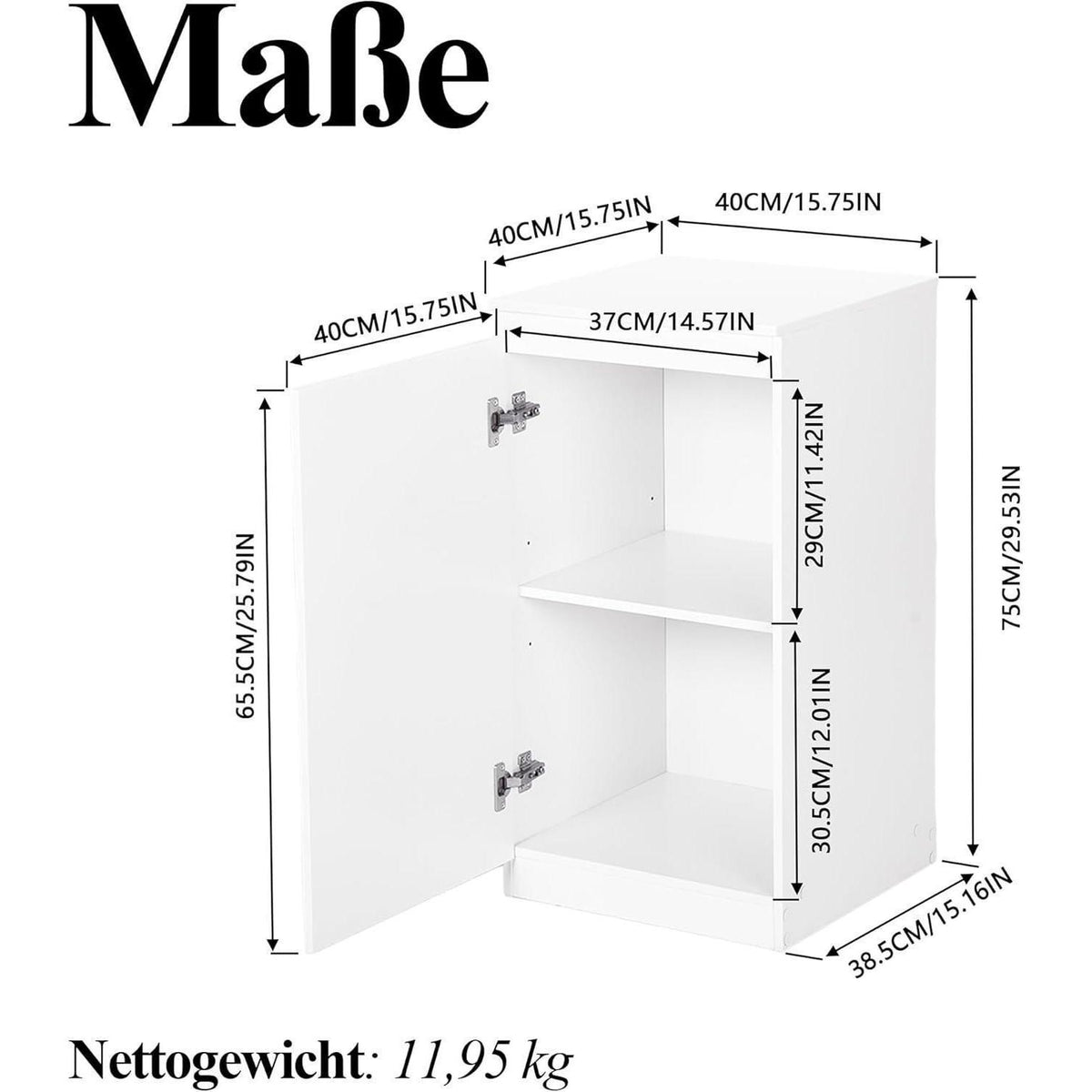 2er-Set Kommoden weiß 40cm – Schlafzimmer, Büro & Flur
