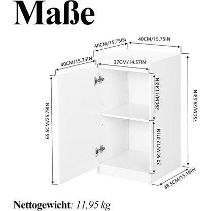 2er-Set Kommoden weiß 40cm – Schlafzimmer, Büro & Flur