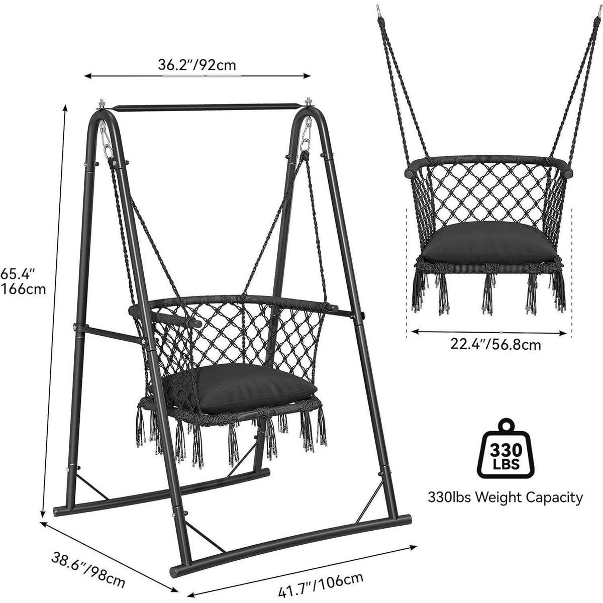 Hängesessel mit Gestell & Kissen – Bequem & Stabil für Terrasse/Balkon
