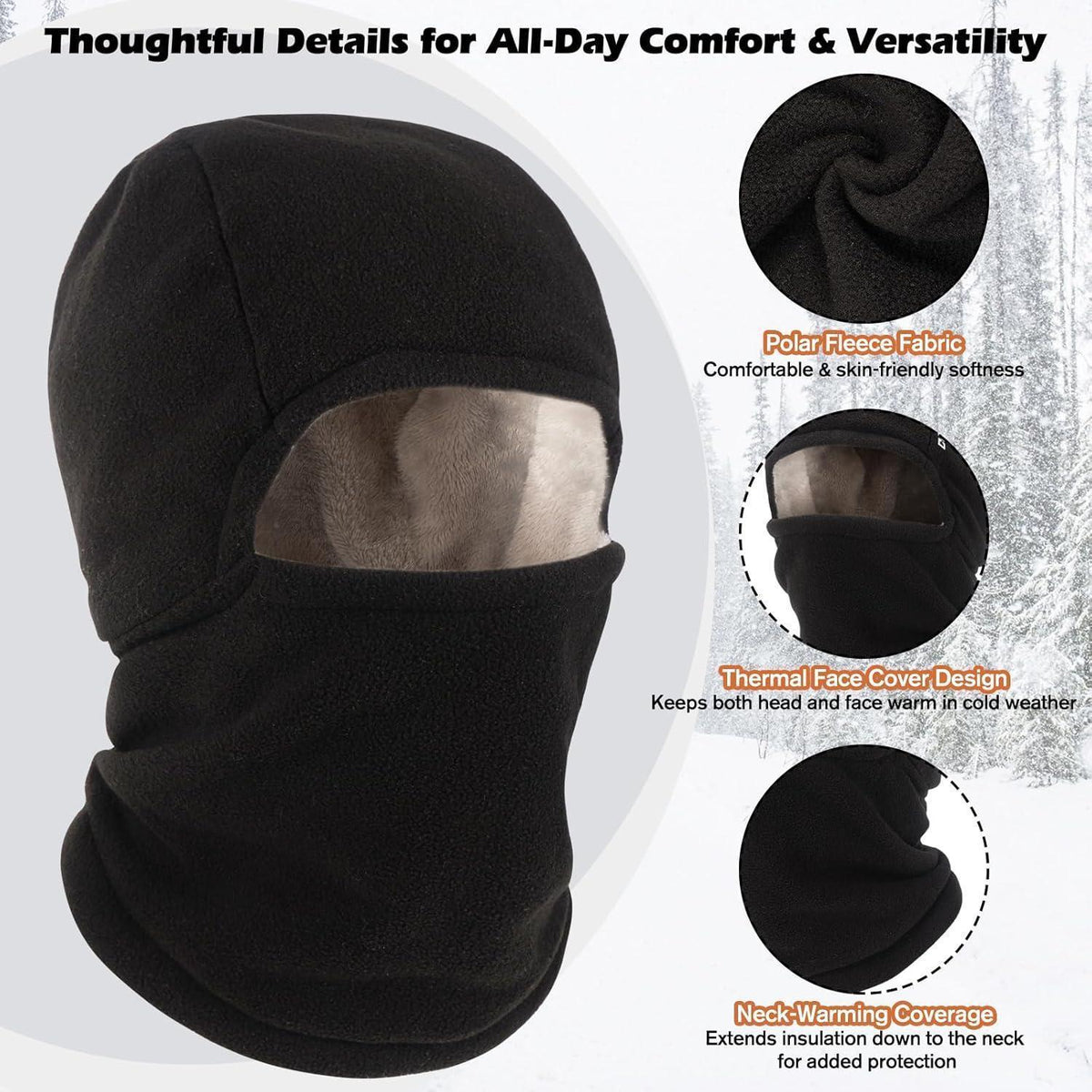 Sturmhaube Fleece Mütze Winter – Winddicht & Warm für Herren Damen