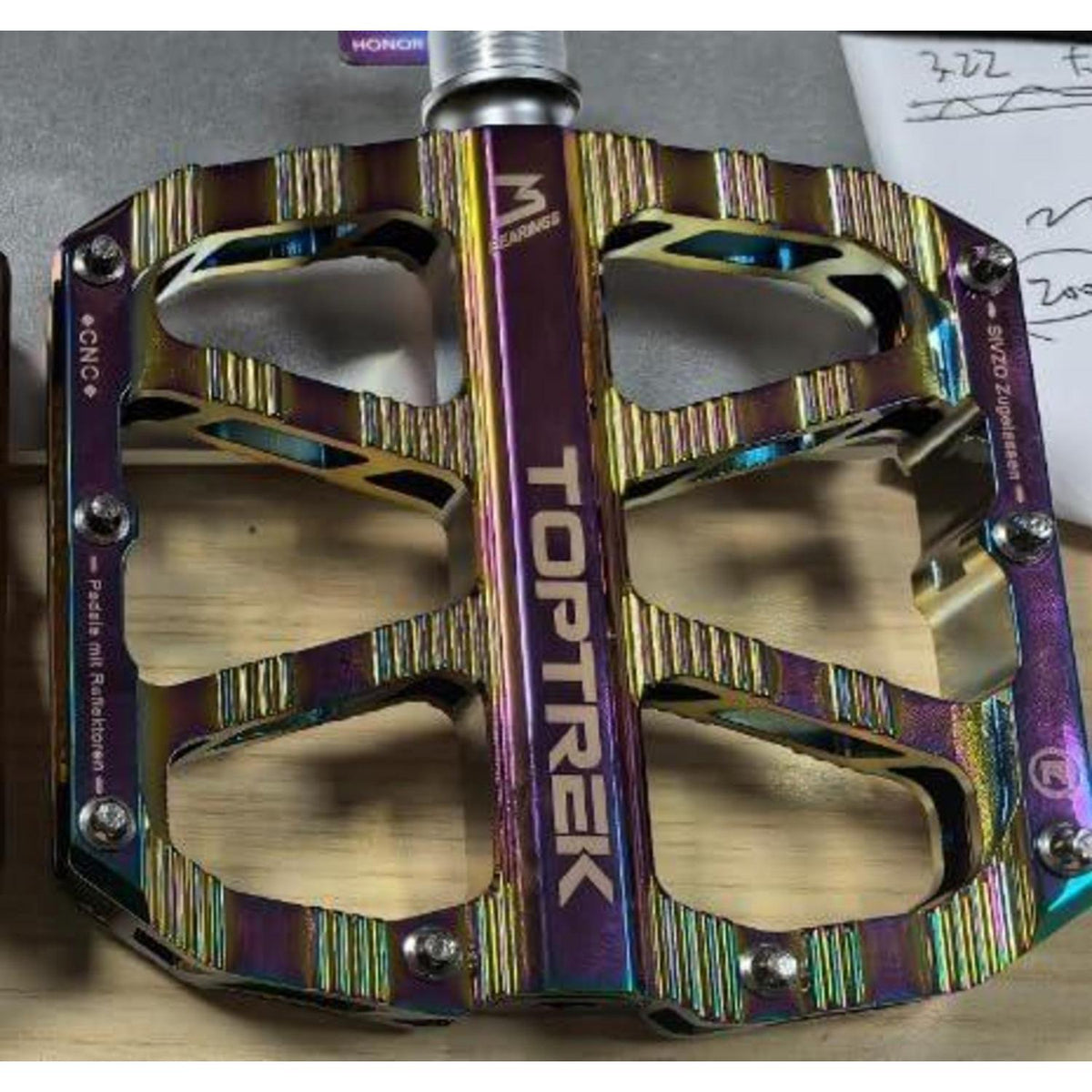 Fahrradpedale mit StVZO Reflektoren, CNC Aluminium, rutschfest, 3 Lager