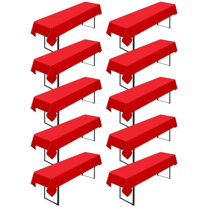 10x Rote Tischdecke für Biertisch (250x100cm) – Waschbar & Robust