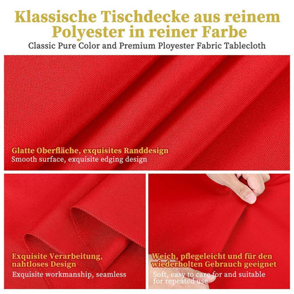 10x Rote Tischdecke für Biertisch (250x100cm) – Waschbar & Robust