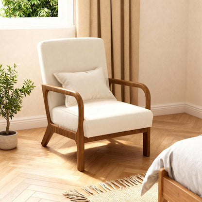 Gepolsterter Relaxsessel mit Armlehnen – Beige, Komfort & Stil