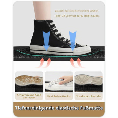 Fußmatte Schwarz 90x150 cm - Schmutzfangmatte für Draußen