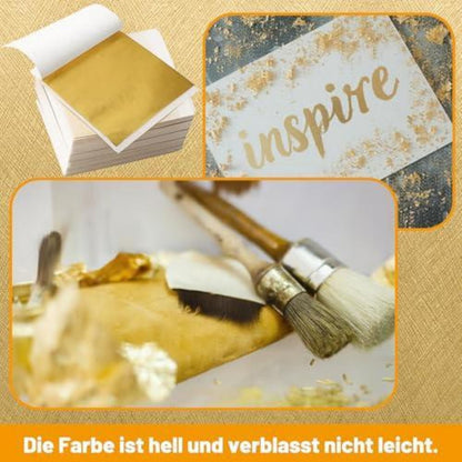 Blattgold Set 203-teilig – Goldfolie für Basteln, Kunst & DIY