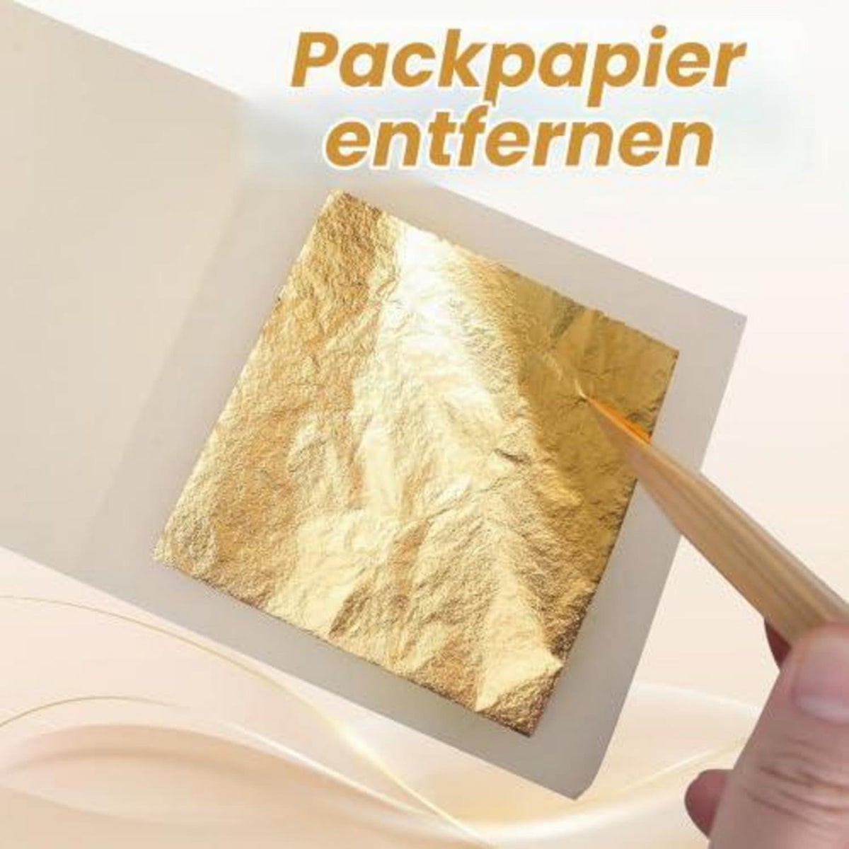 100 Blatt Imitations Blattgold – 16x16cm zum Basteln & Dekorieren