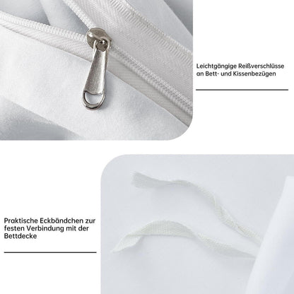 Mako Satin Bettwäsche Set 220x240 cm Weiß Baumwolle