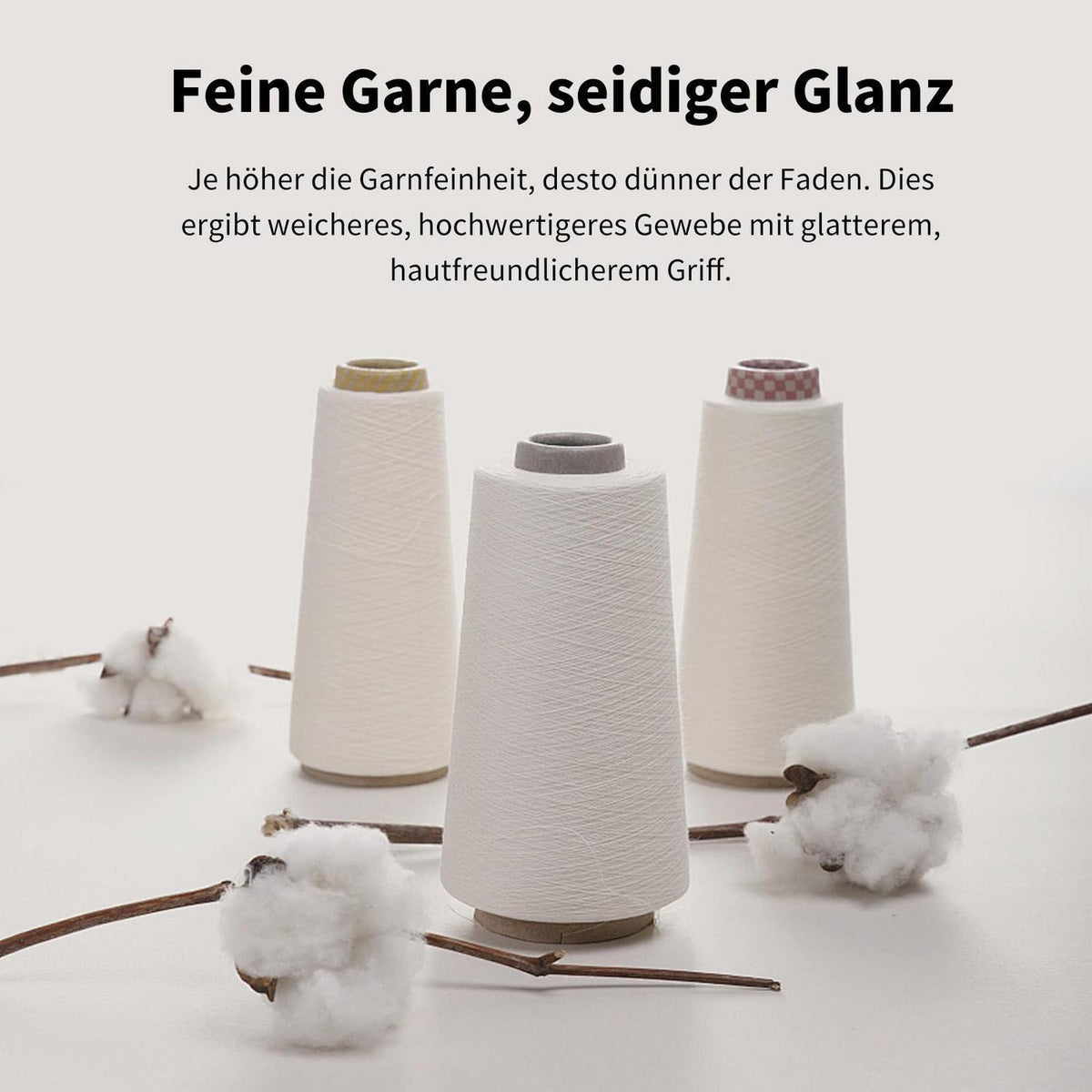 Satin Bettwäsche Set 220x240 cm Beige Baumwolle
