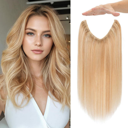Halo Haarverlängerung Echthaar 45cm Ascheblond/Blond