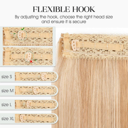 Halo Haarverlängerung Echthaar 45cm Ascheblond/Blond