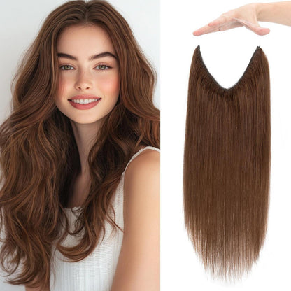 Echthaar Halo Extension 45cm – Schokoladenbraun #04