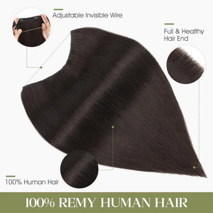 Echthaar Extension Flip-In 40cm Schwarz – Unsichtbare Verlängerung