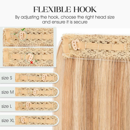 Echthaar Halo Extension 30cm – Verstellbar & Unsichtbar #12P613