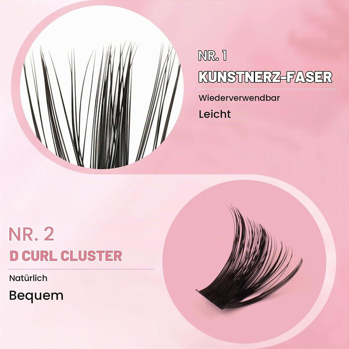 Wimpern-Extensions Cluster Set | 544 Stück D Curl 10-16mm