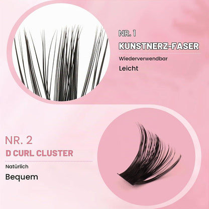 Wimpern-Extensions Cluster Set | 544 Stück D Curl 10-16mm