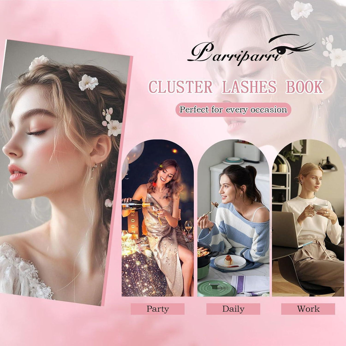 Wimpern-Extensions Cluster Set | 544 Stück D Curl 10-16mm