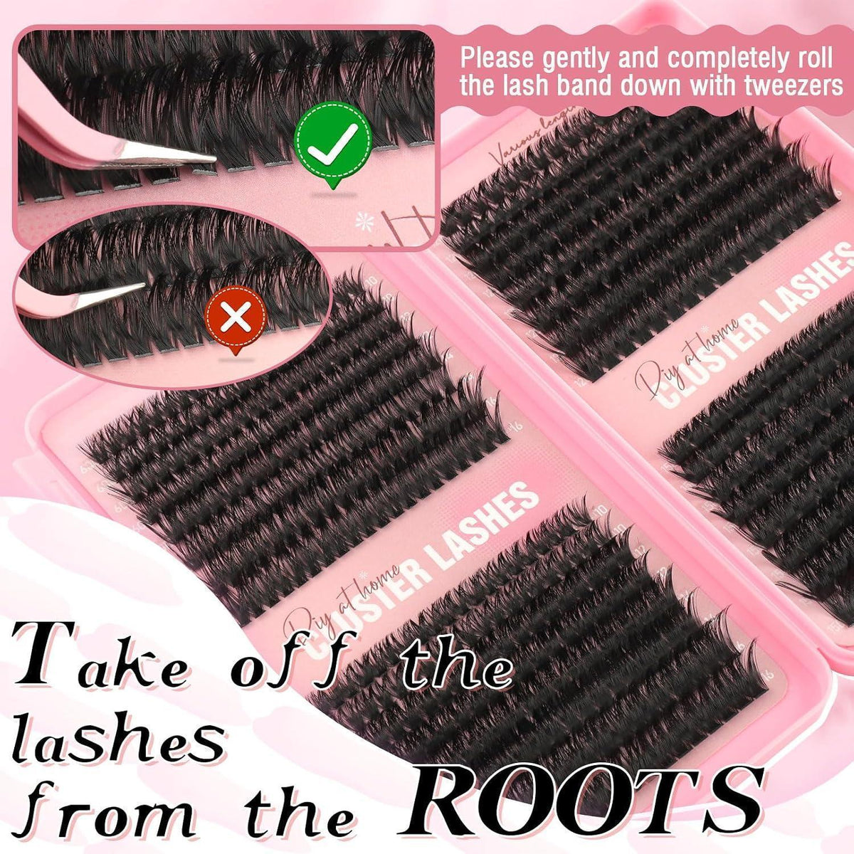 Wimpern-Extensions Cluster Set | 544 Stück D Curl 10-16mm
