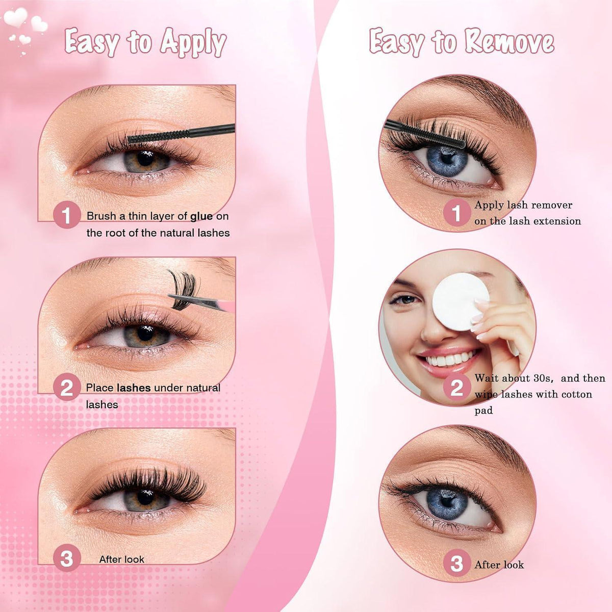 Wimpern-Extensions Cluster Set | 544 Stück D Curl 10-16mm
