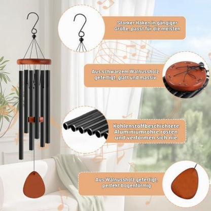 Windspiel aus Metall mit 6 Rohren – Entspannung für Garten & Balkon