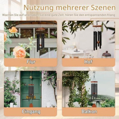 Windspiel aus Metall mit 6 Rohren – Entspannung für Garten & Balkon