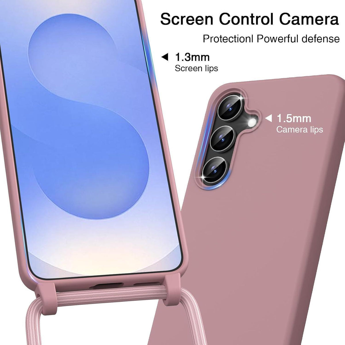 Handyhülle mit Band für Samsung Galaxy A17 4G/5G – Pink