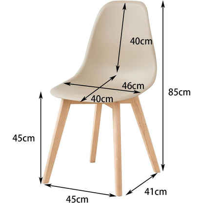 4 Esszimmerstühle mit Buchenholzbeinen, Khaki