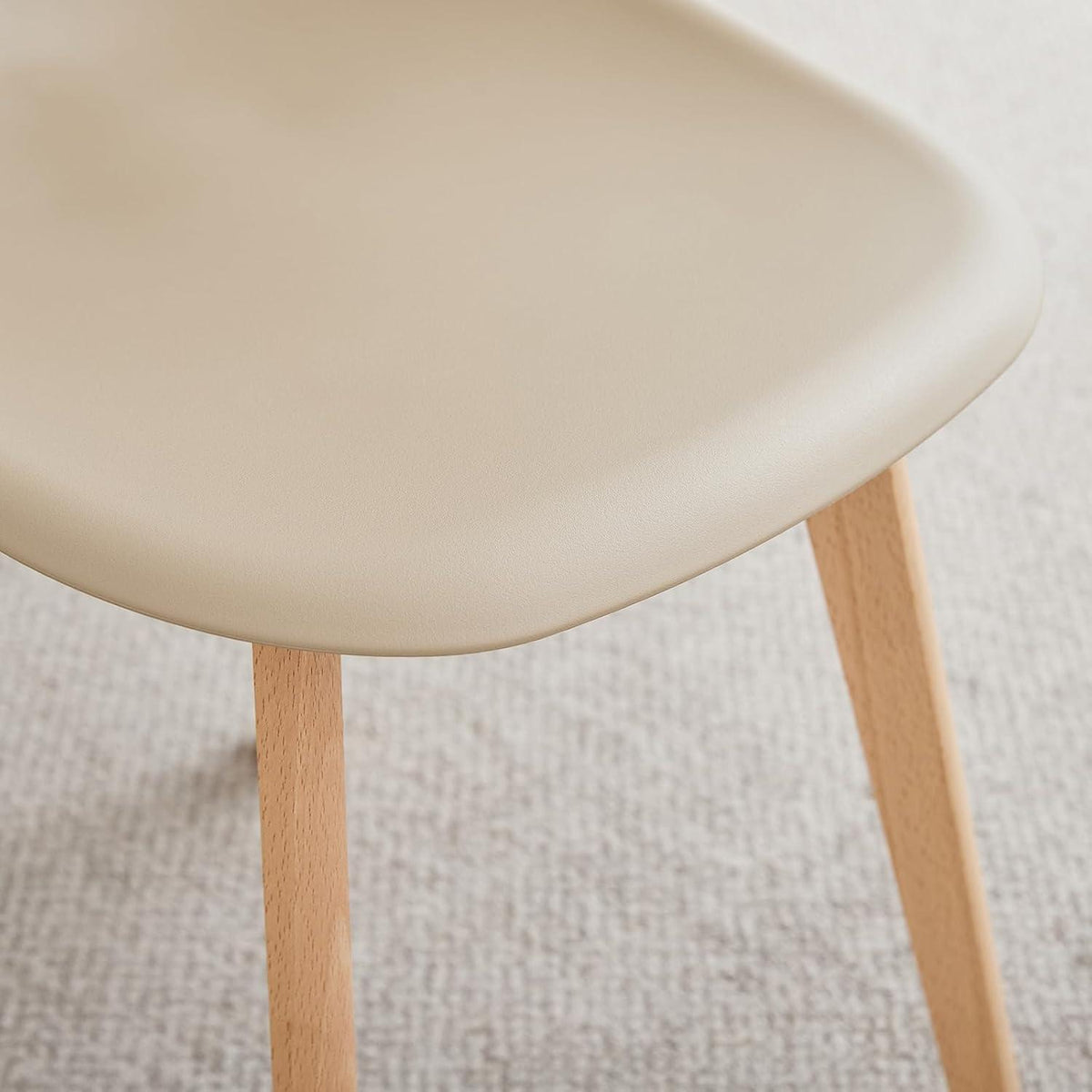 4 Esszimmerstühle mit Buchenholzbeinen, Khaki