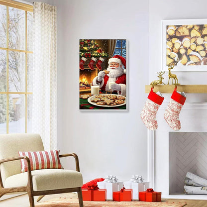 Weihnachtsmann Malen nach Zahlen mit Rahmen – DIY Leinwand Set