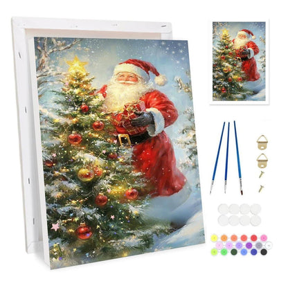Weihnachtsmann Malen nach Zahlen Set mit Rahmen für Erwachsene